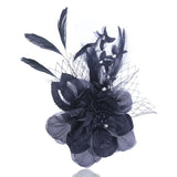 broche fleur en tissu noire