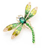 Broche libellule verte crystal