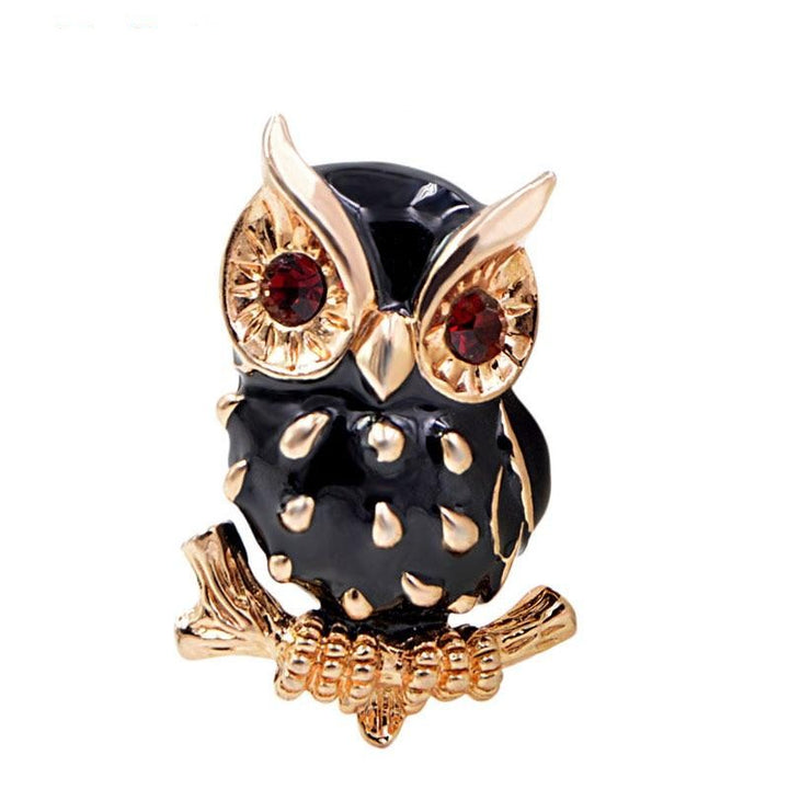 broche oiseau chouette curieuse