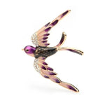 broche oiseau envolée grandiose violet
