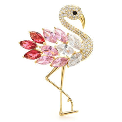 broche oiseau flamand festif
