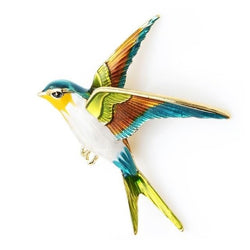 broche oiseau printemps volant