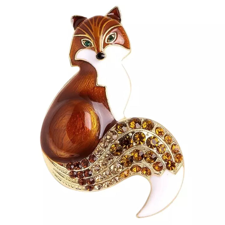 Broche Renard Pelage Marron