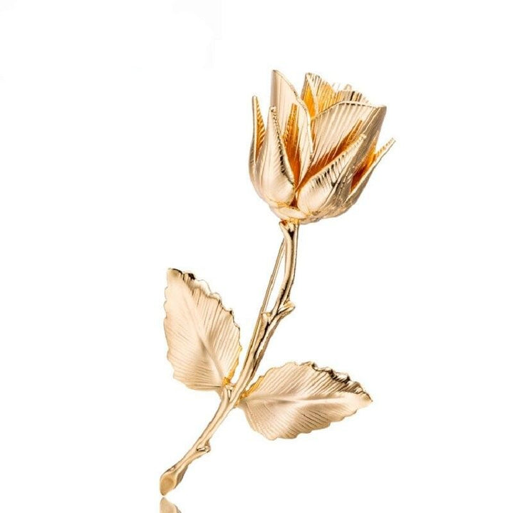 broche rose or