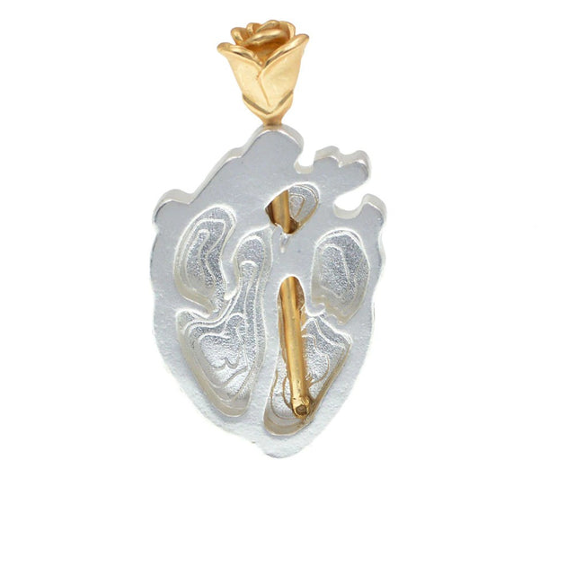 broche coeur rose