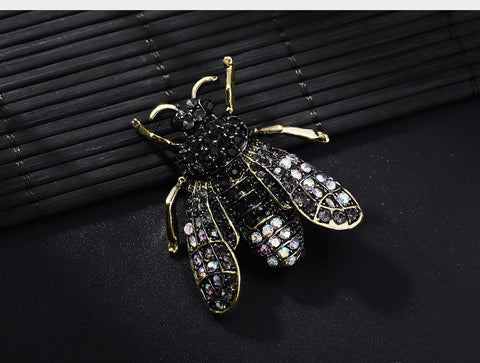 Broche Abeille <br>Noire Vintage