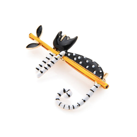 Broche Chat<br> Chat Noir Suspendu