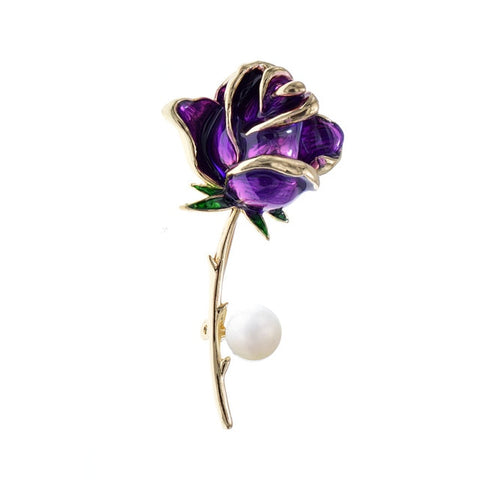 broche rose graphique violette