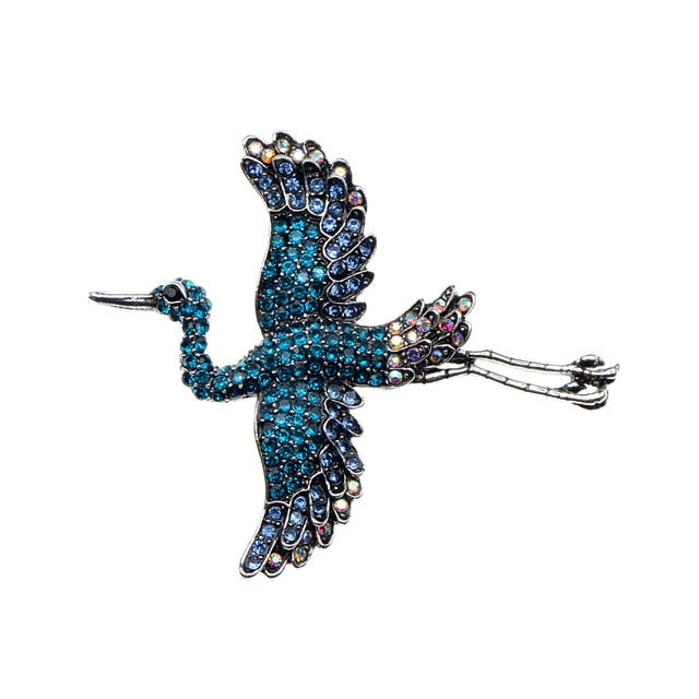 Broche Oiseau Cigogne Féerique