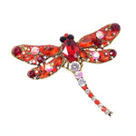broche libellule féérie céleste rouge