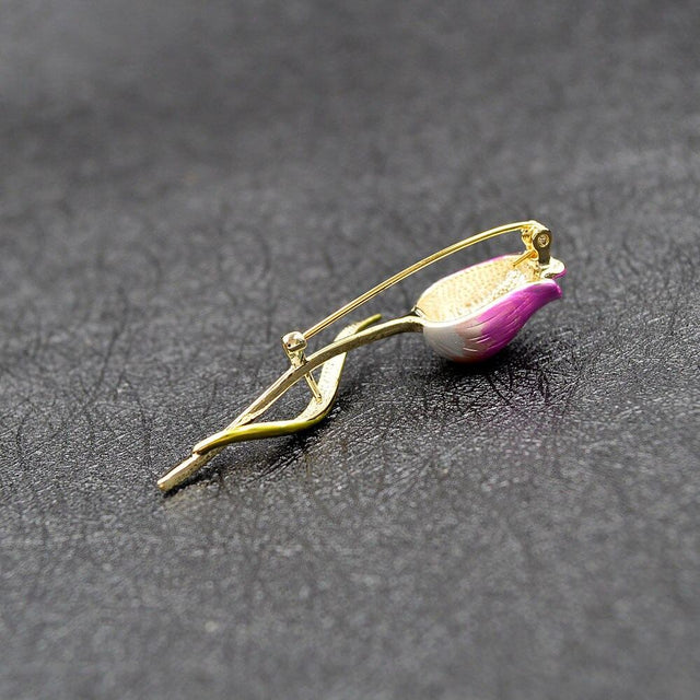 Broche Fleur Rose Pâle