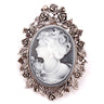 Broche Camée Sobriété Argentée