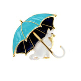 broche chat parapluie