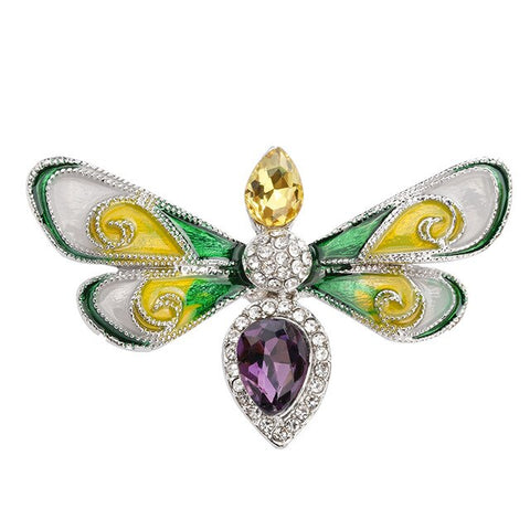 Broche Abeille design vert