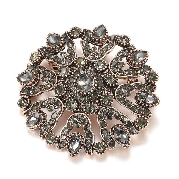 Ancienne Broche En Acier Facetté - Broche Antique Style Vintage, Occasion