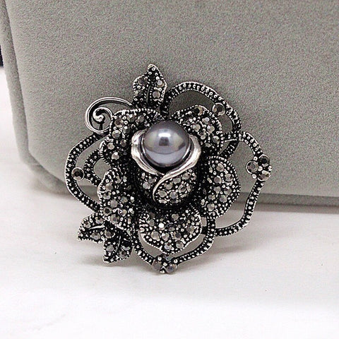 Broche Fleur <br>Rose Antique