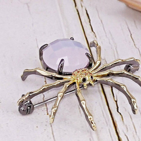 Broche Araignée <br>Rose Opale