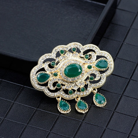 Broche Ancienne <br>Vert & Or