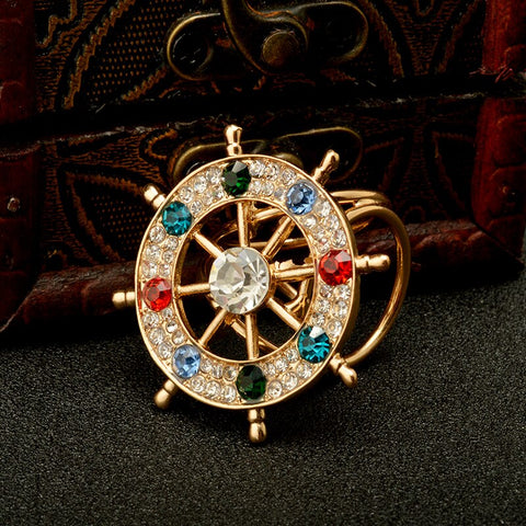 Broche Originale<br> Gouvernail Doré