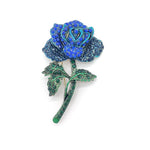 Broche Fleur <br>Rose Bleu Marine
