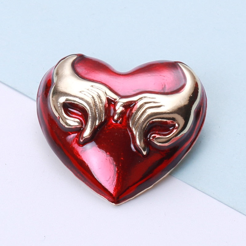 Broche Cœur Ying & Yang