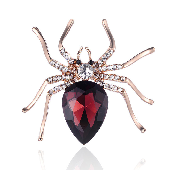 broche araignée grenat