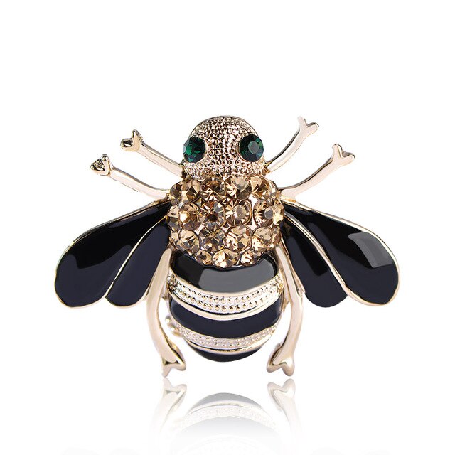 Broche Abeille Yeux Émeraudes