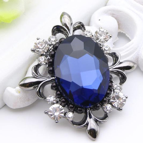 Broche Ancienne <br>Bleu Nuit