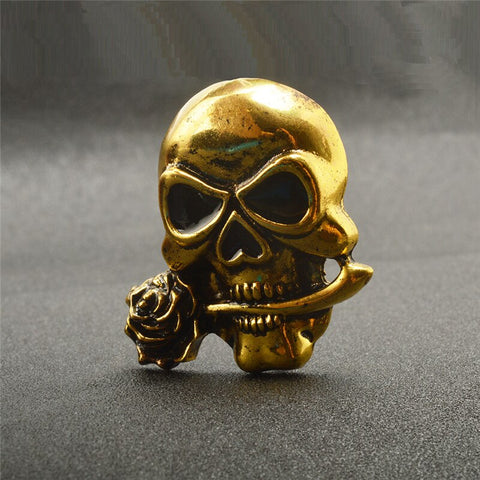 Broche Halloween<br> Crâne Doré
