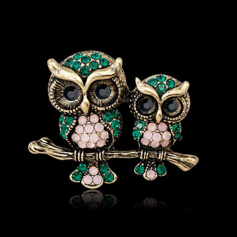 Broche Oiseau <br>Chouette Duo